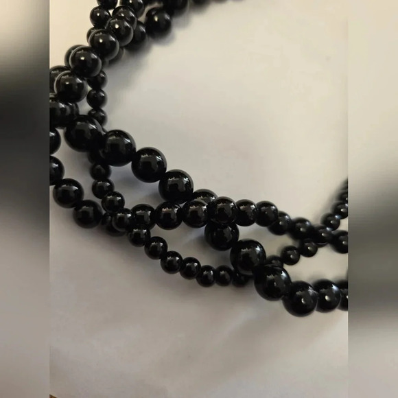 Rare Find Black Pearl 3 row Necklace and Earings  Jewelry Set - Picture 7 of 7